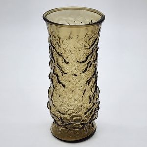 Vintage E.O. Brody Co. 8.5 in. Crinkle Glass Vase Avocado Green